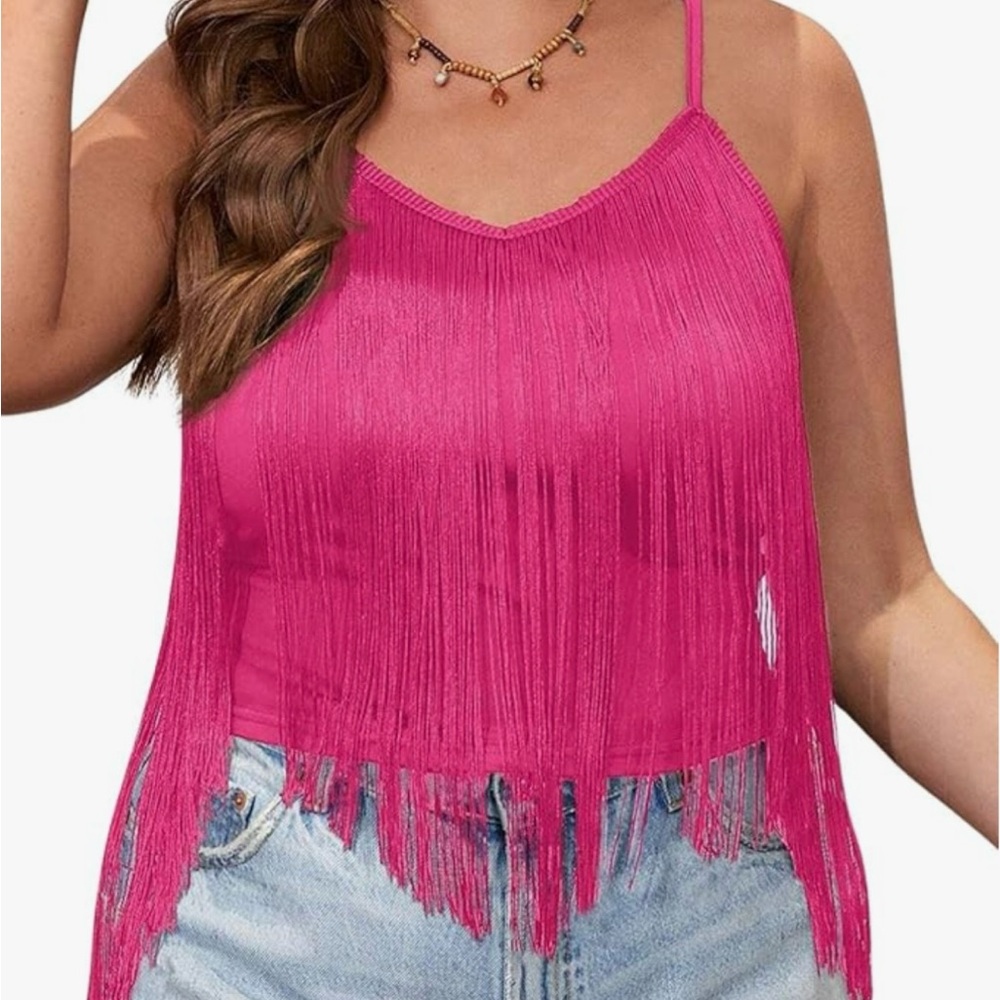 Pink Fringe Top Women’s Size XL